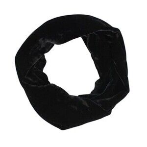 Dana Herbert Silk Velvet Infinity Scarf Black Luxury Handmade in USA